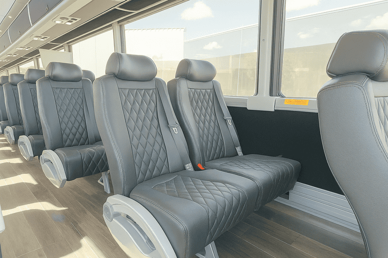 interior of Boulder Coach Bus Service charter bus