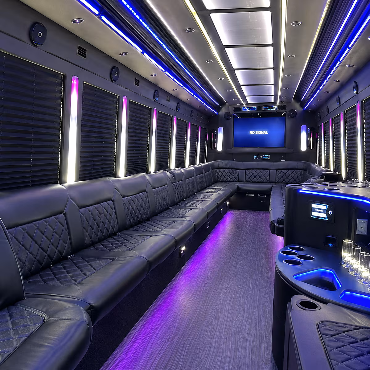 boulder 30 passenger party bus inside
